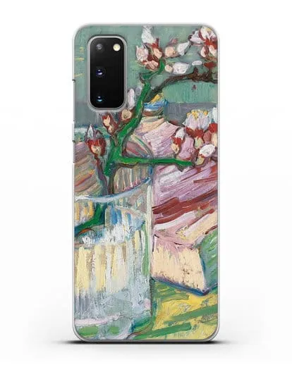 Чехол Ветка цветущего миндаля в стакане и книга (Ван Гог Винсент) силиконовый для Samsung Galaxy S20 [SM-G980F]