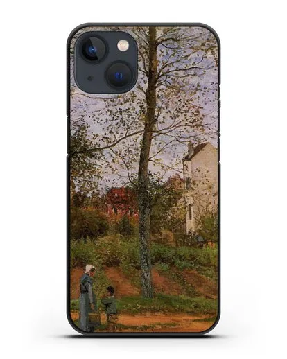 Чехол Пейзаж возле Лувесьен (Писсарро Камиль) силиконовый для iPhone 13 Mini