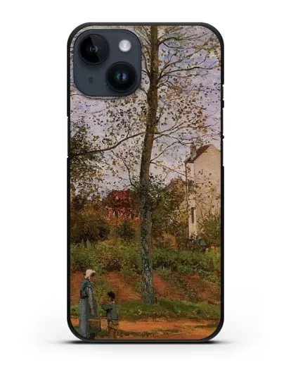 Чехол Пейзаж возле Лувесьен (Писсарро Камиль) силиконовый для iPhone 14