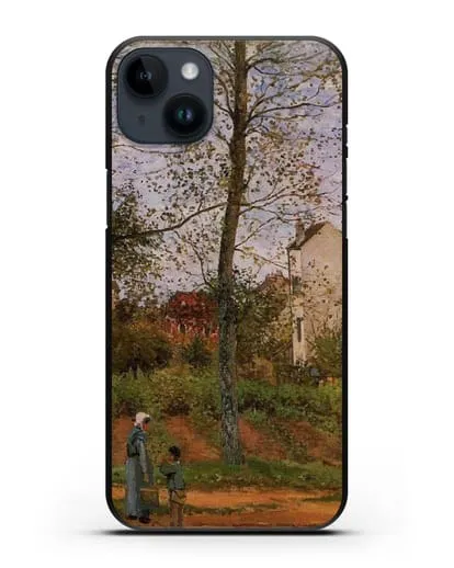Чехол Пейзаж возле Лувесьен (Писсарро Камиль) силиконовый для iPhone 14 Plus
