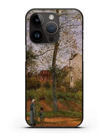 Чехол Пейзаж возле Лувесьен (Писсарро Камиль) силиконовый для iPhone 14 Pro