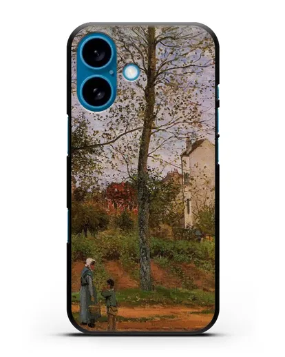 Чехол Пейзаж возле Лувесьен (Писсарро Камиль) силиконовый для iPhone 16