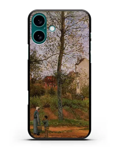 Чехол Пейзаж возле Лувесьен (Писсарро Камиль) силиконовый для iPhone 16 Plus