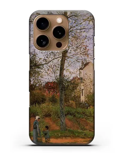 Чехол Пейзаж возле Лувесьен (Писсарро Камиль) силиконовый для iPhone 16 Pro
