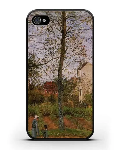 Чехол Пейзаж возле Лувесьен (Писсарро Камиль) силиконовый для iPhone 4/4s