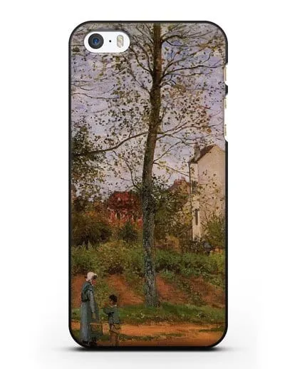 Чехол Пейзаж возле Лувесьен (Писсарро Камиль) силиконовый для iPhone 5/5s/SE