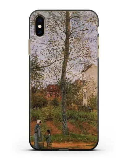 Чехол Пейзаж возле Лувесьен (Писсарро Камиль) силиконовый для iPhone XS Max