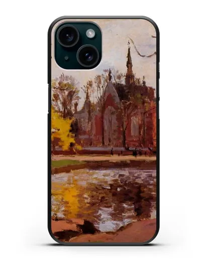 Чехол Колледж Далвич, Лондон (Писсарро Камиль) силиконовый для iPhone 15