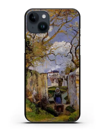 Чехол Крестьянка, толкающая тачку, Дом Рондест, Понтуаз (Писсарро Камиль) силиконовый для iPhone 14 Plus