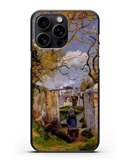 Чехол Крестьянка, толкающая тачку, Дом Рондест, Понтуаз (Писсарро Камиль) силиконовый для iPhone 15 Pro Max