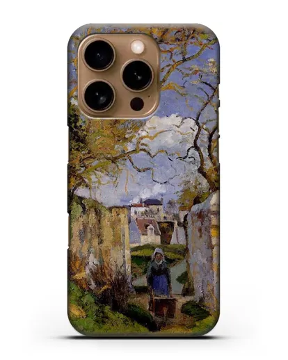 Чехол Крестьянка, толкающая тачку, Дом Рондест, Понтуаз (Писсарро Камиль) силиконовый для iPhone 16 Pro