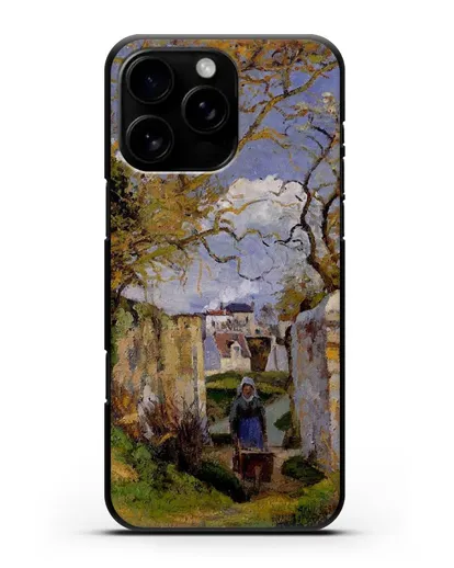 Чехол Крестьянка, толкающая тачку, Дом Рондест, Понтуаз (Писсарро Камиль) силиконовый для iPhone 16 Pro Max