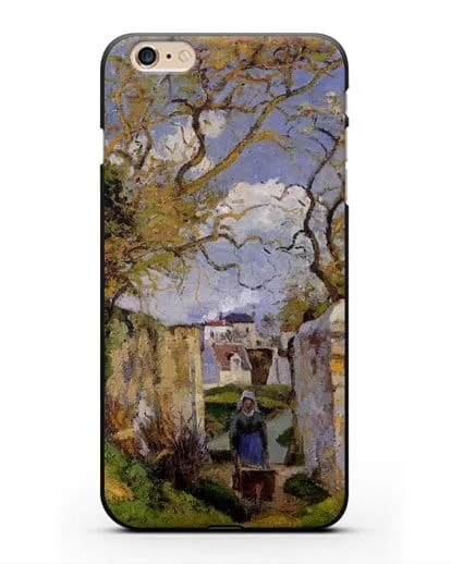 Чехол Крестьянка, толкающая тачку, Дом Рондест, Понтуаз (Писсарро Камиль) силиконовый для iPhone 6 Plus