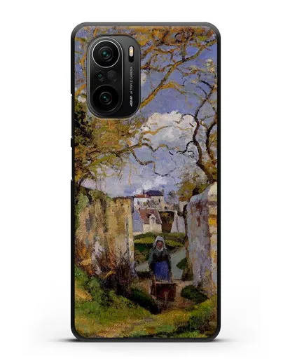 Чехол Крестьянка, толкающая тачку, Дом Рондест, Понтуаз (Писсарро Камиль) силиконовый для Xiaomi Poco F3