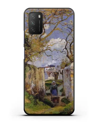 Чехол Крестьянка, толкающая тачку, Дом Рондест, Понтуаз (Писсарро Камиль) силиконовый для Xiaomi Poco M3
