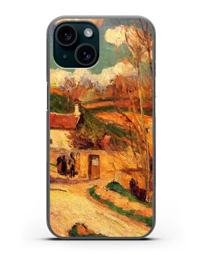 Чехол Перекресток у Эрмитажа, Понтуаз (Писсарро Камиль) силиконовый для iPhone 15