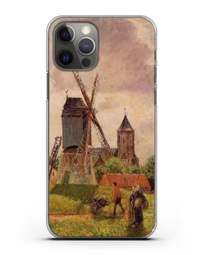 Чехол Ветряная мельница Нокке, Бельгия (Писсарро Камиль) силиконовый для iPhone 12 Pro