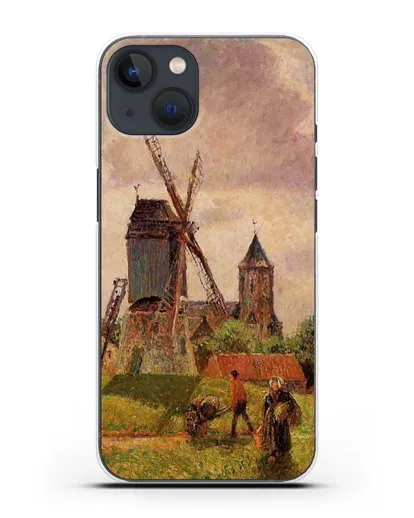 Чехол Ветряная мельница Нокке, Бельгия (Писсарро Камиль) силиконовый для iPhone 13