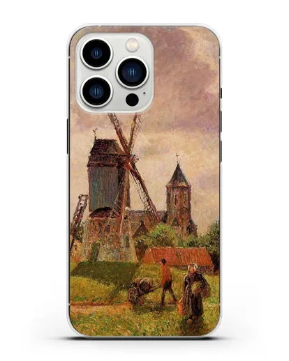 Чехол Ветряная мельница Нокке, Бельгия (Писсарро Камиль) силиконовый для iPhone 13 Pro