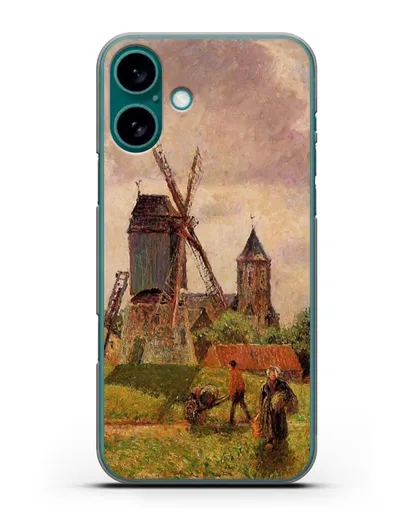 Чехол Ветряная мельница Нокке, Бельгия (Писсарро Камиль) силиконовый для iPhone 16 Plus