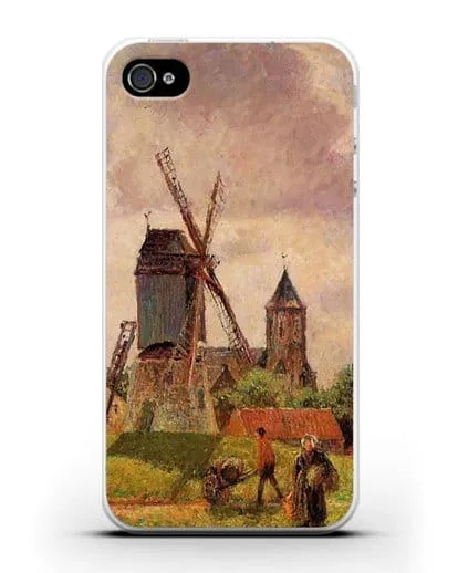 Чехол Ветряная мельница Нокке, Бельгия (Писсарро Камиль) силиконовый для iPhone 4/4s