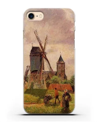 Чехол Ветряная мельница Нокке, Бельгия (Писсарро Камиль) силиконовый для iPhone 8