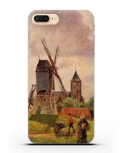 Чехол Ветряная мельница Нокке, Бельгия (Писсарро Камиль) силиконовый для iPhone 7 Plus
