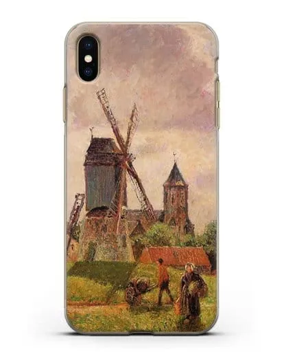 Чехол Ветряная мельница Нокке, Бельгия (Писсарро Камиль) силиконовый для iPhone XS Max