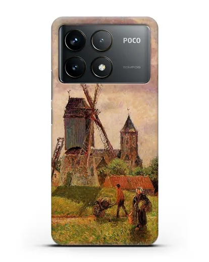 Чехол Ветряная мельница Нокке, Бельгия (Писсарро Камиль) силиконовый для Xiaomi Poco F6 Pro