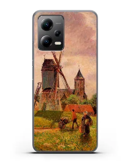 Чехол Ветряная мельница Нокке, Бельгия (Писсарро Камиль) силиконовый для Xiaomi Poco X5