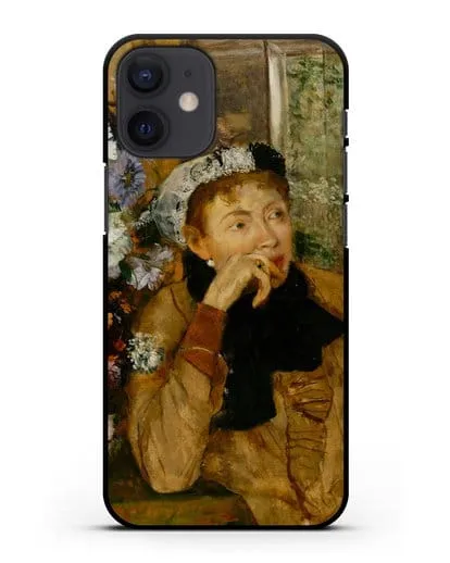 Чехол Женщина, сидящая рядом с вазой с цветами (Дега Эдгар) силиконовый для iPhone 12 mini