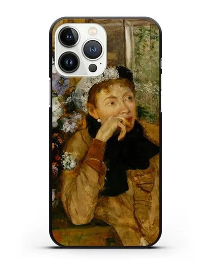 Чехол Женщина, сидящая рядом с вазой с цветами (Дега Эдгар) силиконовый для iPhone 13 Pro Max
