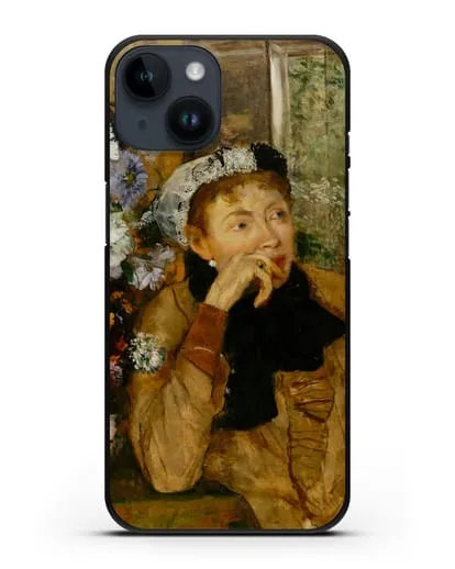 Чехол Женщина, сидящая рядом с вазой с цветами (Дега Эдгар) силиконовый для iPhone 14