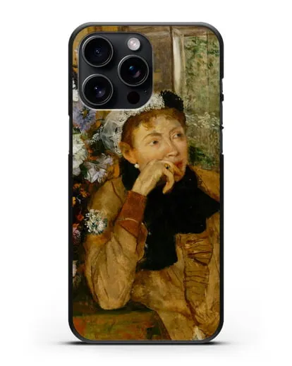 Чехол Женщина, сидящая рядом с вазой с цветами (Дега Эдгар) силиконовый для iPhone 15 Pro Max