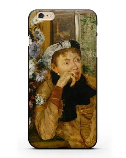 Чехол Женщина, сидящая рядом с вазой с цветами (Дега Эдгар) силиконовый для iPhone 6 Plus