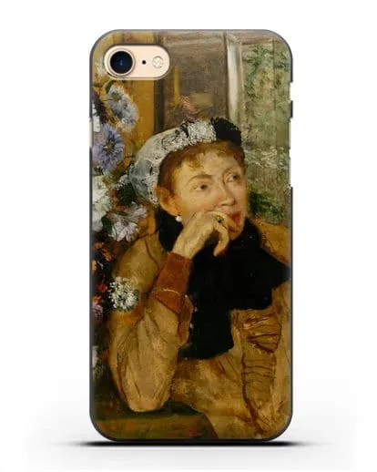 Чехол Женщина, сидящая рядом с вазой с цветами (Дега Эдгар) силиконовый для iPhone 8