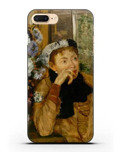 Чехол Женщина, сидящая рядом с вазой с цветами (Дега Эдгар) силиконовый для iPhone 7 Plus