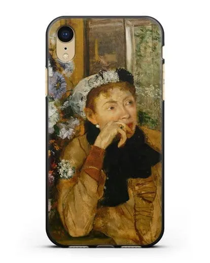 Чехол Женщина, сидящая рядом с вазой с цветами (Дега Эдгар) силиконовый для iPhone XR