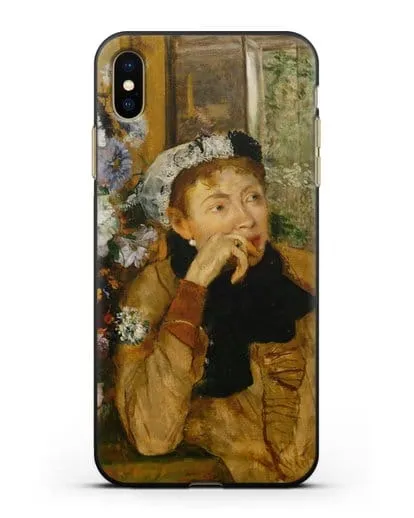 Чехол Женщина, сидящая рядом с вазой с цветами (Дега Эдгар) силиконовый для iPhone XS Max