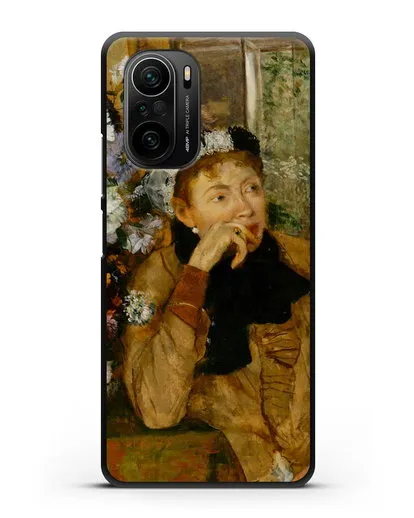 Чехол Женщина, сидящая рядом с вазой с цветами (Дега Эдгар) силиконовый для Xiaomi Poco F3 Pro