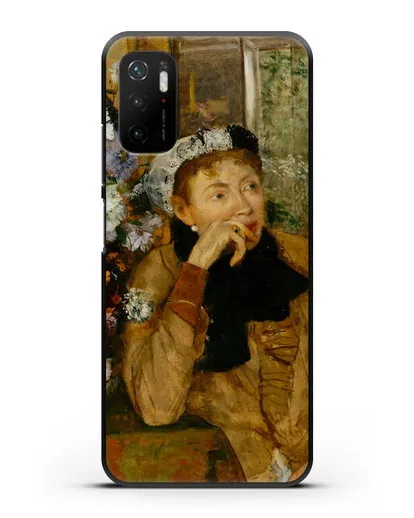 Чехол Женщина, сидящая рядом с вазой с цветами (Дега Эдгар) силиконовый для Xiaomi Poco M3 Pro