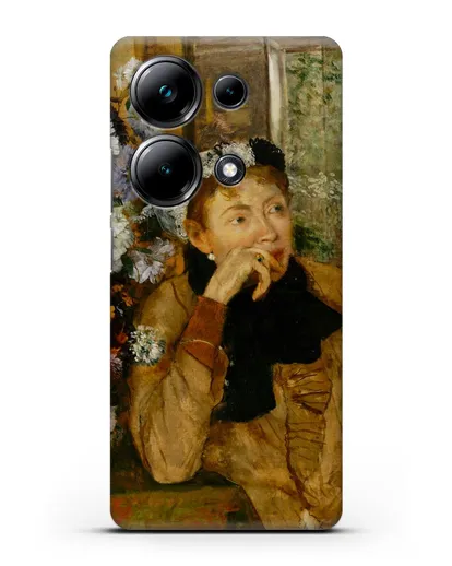 Чехол Женщина, сидящая рядом с вазой с цветами (Дега Эдгар) силиконовый для Xiaomi Poco M6 Pro
