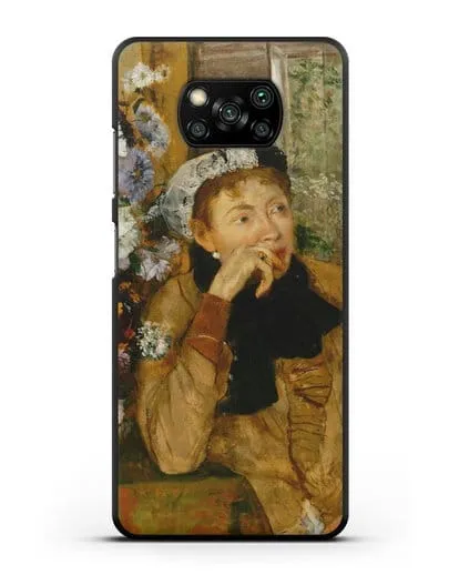 Чехол Женщина, сидящая рядом с вазой с цветами (Дега Эдгар) силиконовый для Xiaomi Poco X3