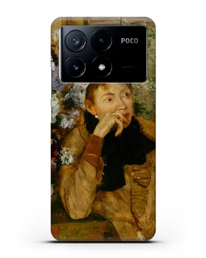 Чехол Женщина, сидящая рядом с вазой с цветами (Дега Эдгар) силиконовый для Xiaomi Poco X6 Pro