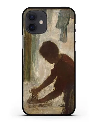 Чехол Женщина гладит (Дега Эдгар) силиконовый для iPhone 12