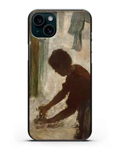 Чехол Женщина гладит (Дега Эдгар) силиконовый для iPhone 15 Plus