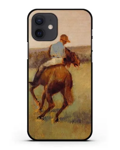 Чехол Жокей в синем на гнедом коне (Дега Эдгар) силиконовый для iPhone 12
