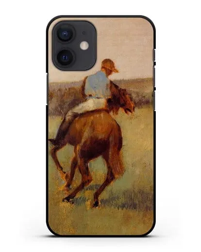 Чехол Жокей в синем на гнедом коне (Дега Эдгар) силиконовый для iPhone 12 mini