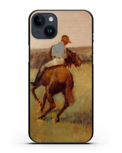 Чехол Жокей в синем на гнедом коне (Дега Эдгар) силиконовый для iPhone 14 Plus