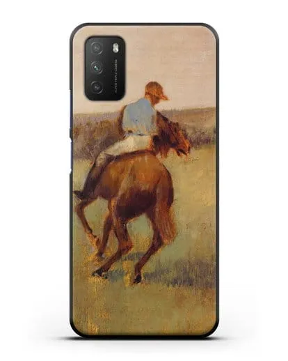 Чехол Жокей в синем на гнедом коне (Дега Эдгар) силиконовый для Xiaomi Poco M3
